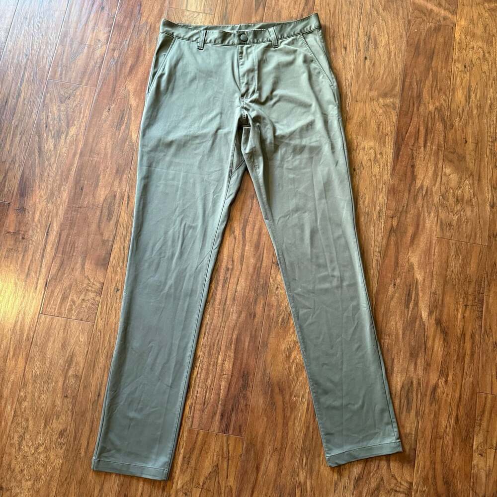 Rhone Commuter Pant Slim Mens 31x32 Olive Green Stretch Golf Chino Trousers
